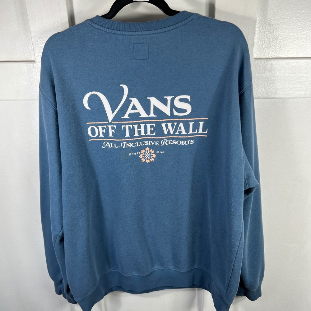 Vans Off The Wall All-Inclusive Resorts Graphic Sweatshirt Blue XL